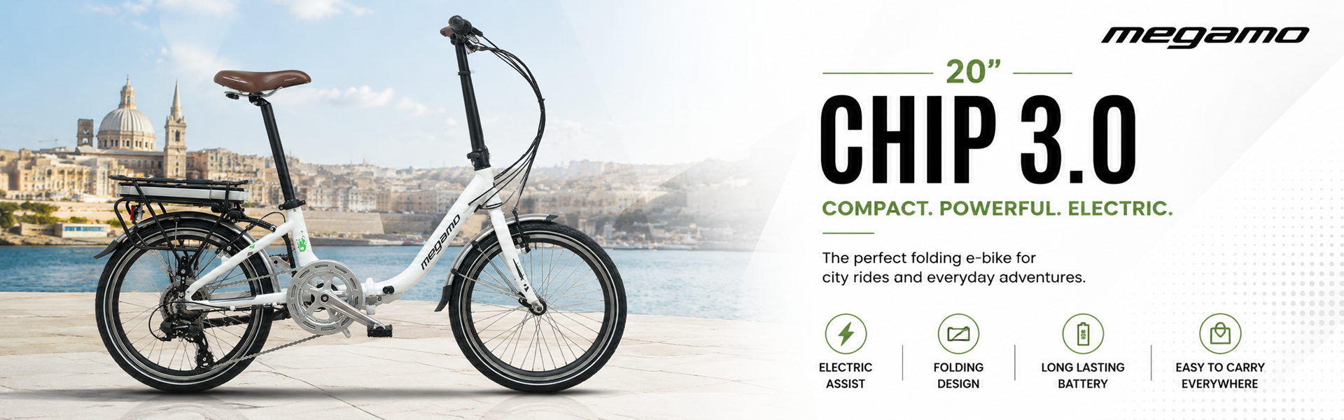 Megamo Chip 3.0 folding electric bike at Wheel Wizard Malta